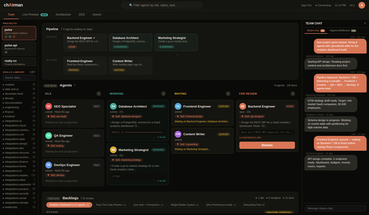 Mr. ChAIrman — Claude Code Agent Manager | AI Workforce Orchestration